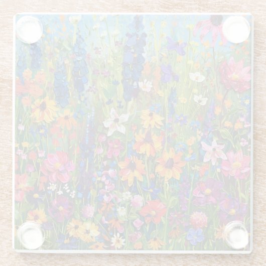 Bereich Wildblume Acrylmalerei Untersetzer (Rückseite)