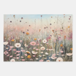 Bereich Wildblumen Umschlagpapier flaches Set von  Geschenkpapier Set