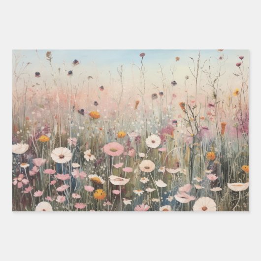 Bereich Wildblumen Umschlagpapier flaches Set von  Geschenkpapier Set (Vorderseite 3)