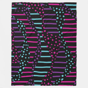 Bereiche und Streifen 2 - Rosa, Lila, Blau und Sch Fleecedecke
