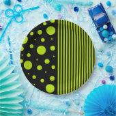 Bereiche und Streifen - Kalkgrün Pappteller (Party)