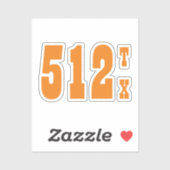 Bereichscode 512 (Austin, TX) Aufkleber (Blatt)