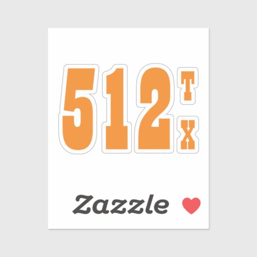 Bereichscode 512 (Austin, TX) Aufkleber (Blatt)