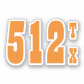 Bereichscode 512 (Austin, TX) Aufkleber (Vorderseite)