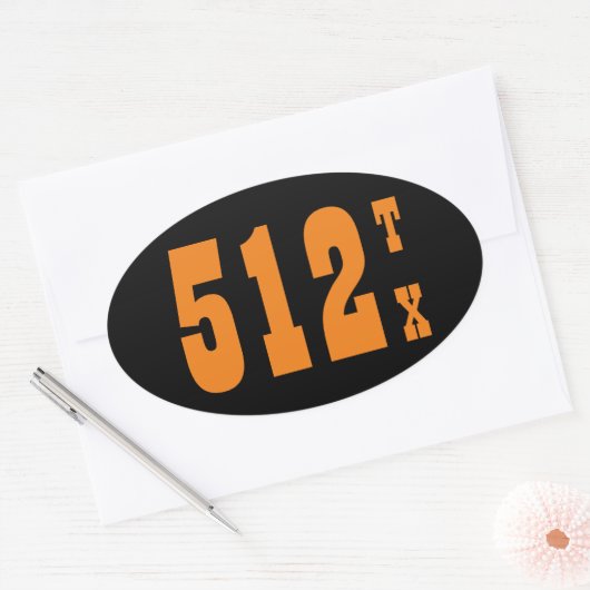 Bereichscode 512 (Austin, TX) Ovaler Aufkleber (Umschlag)