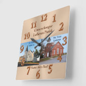 Bereichsvorschüsse mit Foto und Text Quadratische Wanduhr (Winkel)