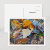 Bereifte Herbstblätter Custom Postkarte (Vorne/Hinten)