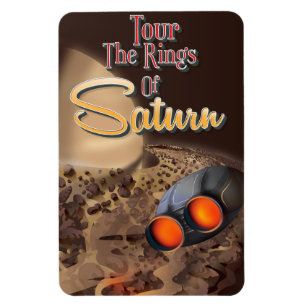 Bereisen Sie die Ringe des Saturn-Reiseplakats Magnet