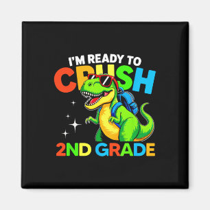 Bereit 2. Klasse Dinosaurier Erster Schultag zu ze Magnet