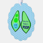 Bereit, Baby Boy Blue Pea Custom Kacken Ornament Karte (Links)