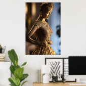 Bereit - Bronze Statue - AI Fantasy Art Portrait Poster (Heimbüro)