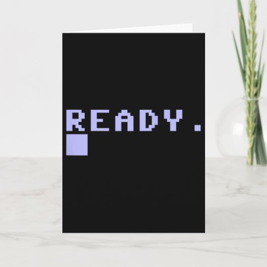 Bereit C64 Heimcomputer 80er Retro Gamer Coder Eri Karte (Vorderseite)