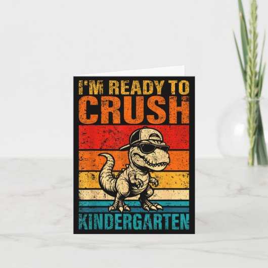 Bereit, den Kindergarten-Dinosaurier-Kindergarten Karte (Vorderseite)