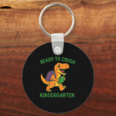 Bereit, den Kindergarten Dinosaurier zurück nach S Schlüsselanhänger (Vorderseite)