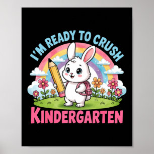 Bereit, den Kindergarten zu knacken - Cartoon-Hase Poster