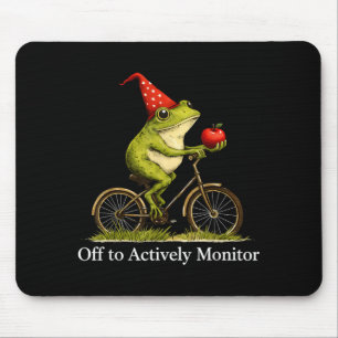 Bereit, den lustigen Frosch-Fahrrad-Lehrer aktiv z Mousepad