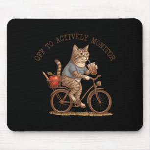 Bereit, den lustigen Katzentesttag aktiv zu überwa Mousepad