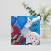 **BEREIT, EIN *4. JULI PARTY* EINLADEN ZU FEIERN EINLADUNG (Stehend Vorderseite)