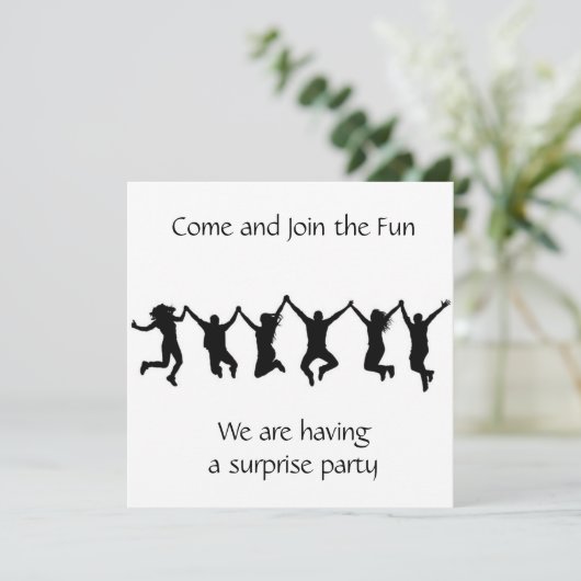 **BEREIT, EIN PARTY **ÜBERRASCHUNG ZU FEIERN** EIN EINLADUNG (Stehend Vorderseite)