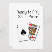 "BEREIT, EINIGE POKER ZU SPIELEN" PARTY EINLADUNG (Vorne/Hinten)