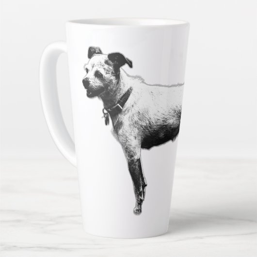 Bereit & Friendly Terrier Mix Tasse (Linke Ecke)