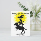 Bereit für Abenteuer Postkarte (Stehend Vorderseite)