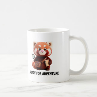 Bereit für Abenteuer Süßer Roter Panda Entdecker Kaffeetasse