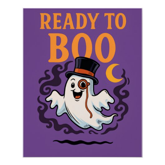Bereit für Boo - Funny Halloween Ghost Poster (Vorderseite)