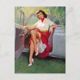 Bereit für das Button nach oben Postkarte