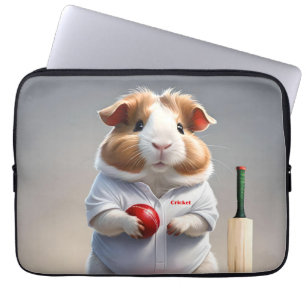 Bereit für das Pitch: Meerschweinchen in Cricket-A Laptopschutzhülle
