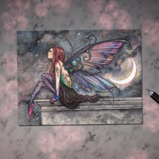 Bereit für den Flug Mystische Himmelsmuschel Kunst Postkarte