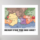 Bereit für den Großen? (Plate Tectonics World Map) Poster (Vorne)