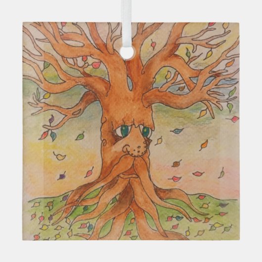 Bereit für den Herbst Ornament Aus Glas (Vorderseite)