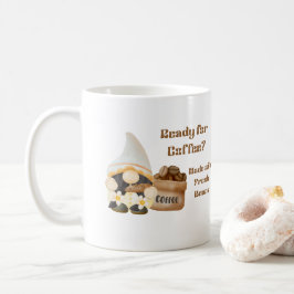 Bereit für den Kaffee mit einem Gnome und einem Be Kaffeetasse