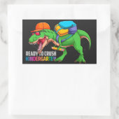 Bereit für den Kindergarten Dinosaurier Rechteckiger Aufkleber (Tasche)