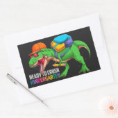 Bereit für den Kindergarten Dinosaurier Rechteckiger Aufkleber (Umschlag)