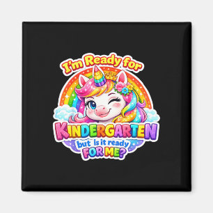 Bereit für den Kindergarten-Einhorn erster Schulta Magnet