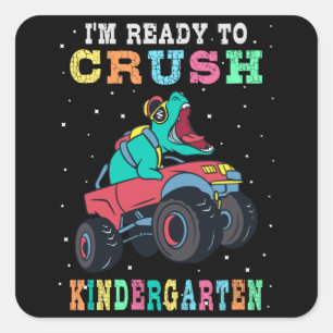 Bereit für den Kindergarten Quadratischer Aufkleber