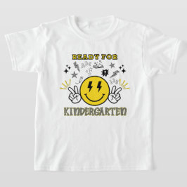 Bereit für den Kindergarten Rosa Retro Smiley T-Shirt