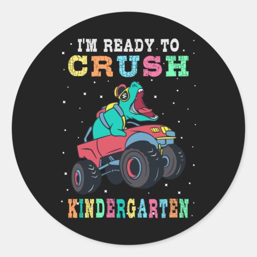 Bereit für den Kindergarten Runder Aufkleber (Vorderseite)