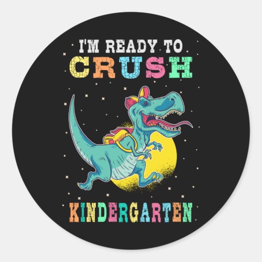 Bereit für den Kindergarten Runder Aufkleber (Vorderseite)