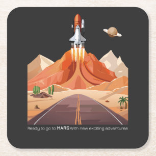 Bereit für den Mars zu gehen Rechteckiger Pappuntersetzer