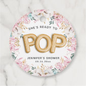 "Bereit für den Pop" Blumenjungen-Balloons Geschenkanhänger (Rückseite)