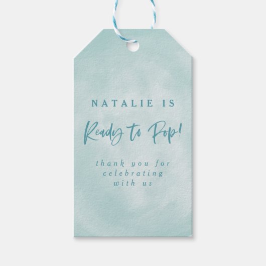 Bereit für den Pop! Kinderdusche einladen zu Danke Geschenkanhänger (Vorderseite)