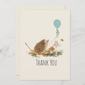 Bereit für den Pop Pilze Igel Babydusche Dankeskarte (Vorne/Hinten)