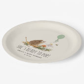 Bereit für den Pop Pilze Igel Babydusche Pappteller (Schrägansicht)