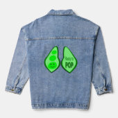 Bereit für den Pop Schwangere Grüne Erbse Jeansjacke (Rückseite)
