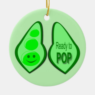 Bereit für den Pop Schwangere Grüne Erbse Keramik Ornament