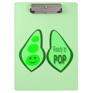 Bereit für den Pop Schwangere Grüne Erbse Klemmbrett