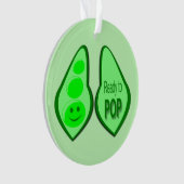 Bereit für den Pop, schwangere grüne Erbse Ornament (Vorderseite)